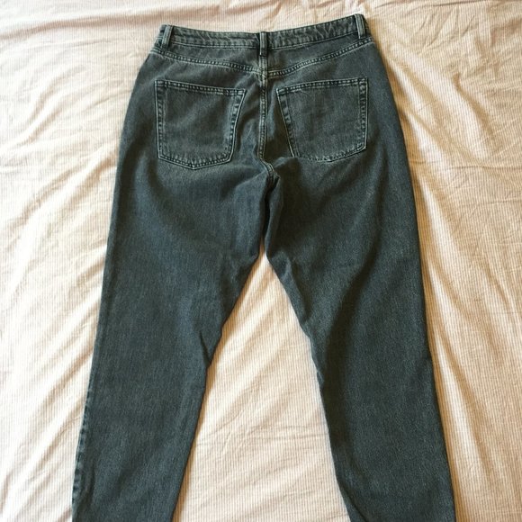 NWT Topshop Washed Black Mom Jeans W34 L32 - Picture 3 of 4
